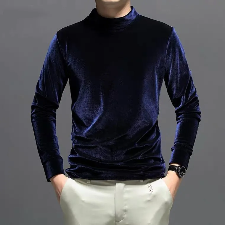 

2022 Spring & Autunm men's fashion slim velour blouse tops,black brown Winter velvet shirts,plus size clothes 5XL 6XL 7XL
