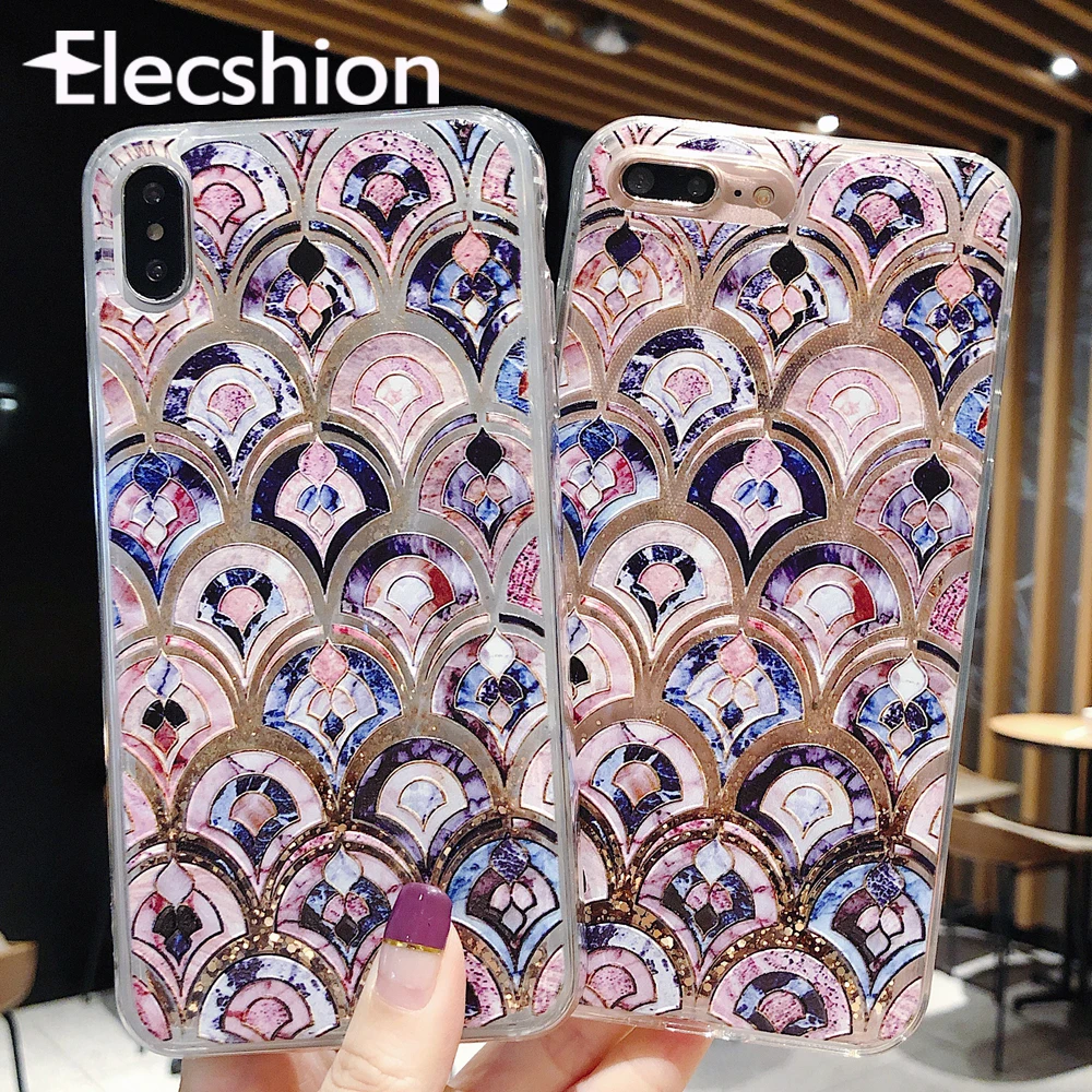 Блестящий зыбучий песок чехол для телефона iPhone X XS Max 3D узор 6S 7 8 Plus прозрачный