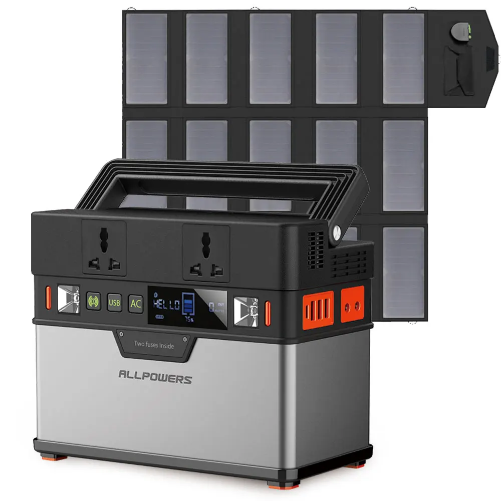 ALLPOWERS 110V220V портативная солнечная электростанция 288Wh солнечный генератор с 18V100W