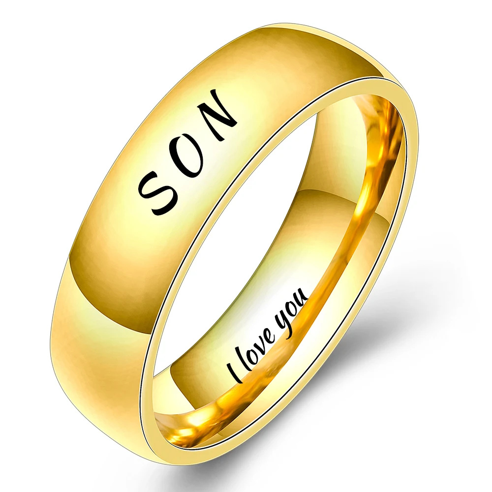 6mm SON-G Семья для папы и сына, одежда для мамы и дочки с гравировкой выразить свою любовь память подарок кольцо Высокое качество Нержавеющая сталь ювелирные изделия Для женщин и мужчин кольца - Цвет основного камня: 6mm SON-G