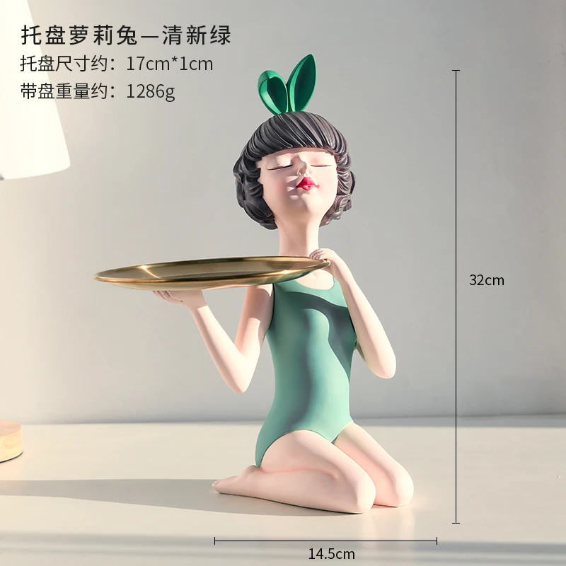 

Bubble girl creative entrance cabinet put key storage small ornaments home decoration Nordic luxury living room modern