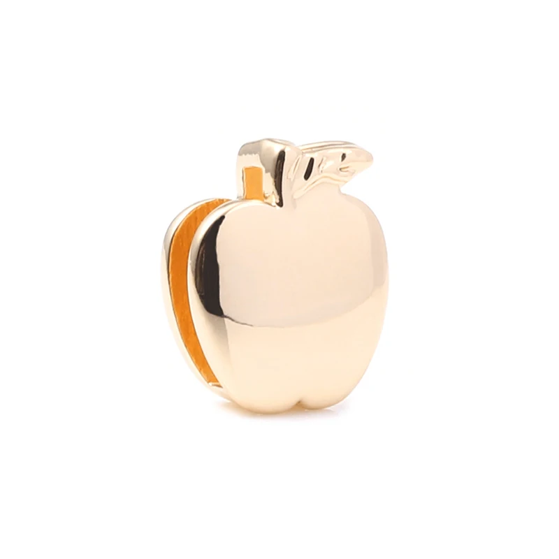 2Pcs/Lot 3 Colors 10mm Apple Shape Charm Slide Beads Fits Brand Mesh Bracelet For Women DIY Watch Strap Jewelry Accessories - купить по