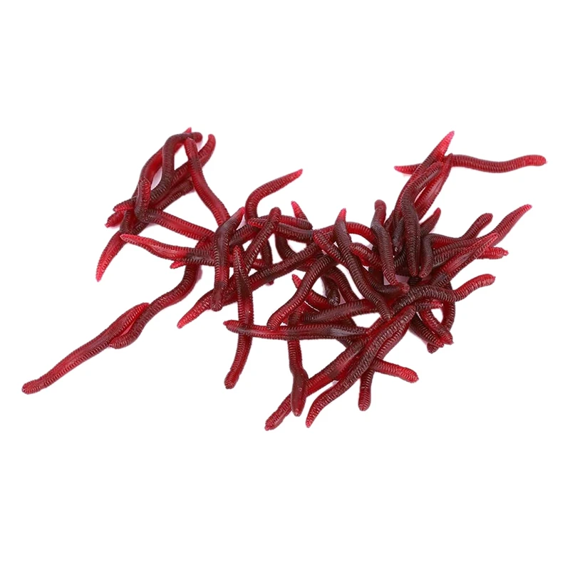 

100 Pieces Soft Lures Sets Silicone Swimbait Shad Grub Worm Plastic Lifelike Fake Earthworm Senko Bait Wacky Stick Fishing Lures