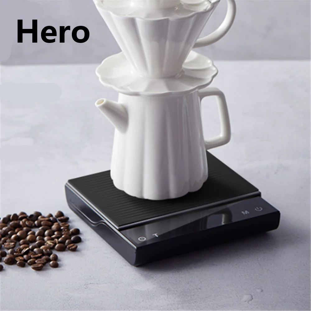 Электронные кухонные весы Hero Coffee с таймером USB зарядкой водонепроницаемые