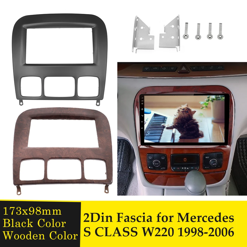 

Double Din Audio Fascia for Mercedes-BENZ S CLASS W220 Radio DVD Stereo Panel Dash Kit Installation Refit Frame Adapter Bezel