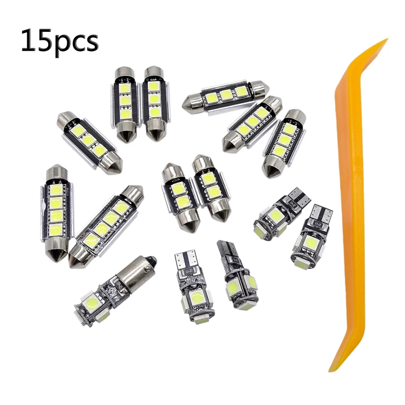 

15 Pcs Car Interior LED Reading Light Bulb Kit White Dome Map Lamp Decorative For Mercedes Benz C Class W 203 2000-2007