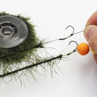 5m carp fishing line realistic weed line for carp hair rig hooklink imitates nature weed wire with hook carp fishing accessories