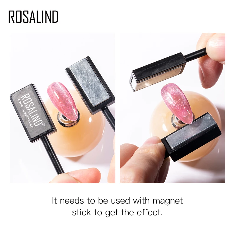 ROSALIND 9D Кристалл кошачий глаз гель лак для ногтей Pruple вылеченный УФ светодиодный