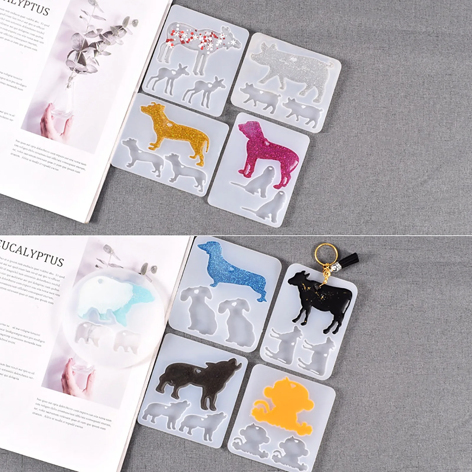 

Silicone Resin Mold For Jewelry Making Pendants Monkey Dog Animal White DIY Crafts Making Charms Keychain Jewelry Tools,1PC
