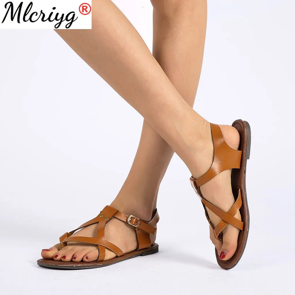 

Woman Slides Solid Female Sandalias De Mujer Summer Beach Sandals Fashion Rome Buckle Breathable Non-slip Shoes Big Size 35-43