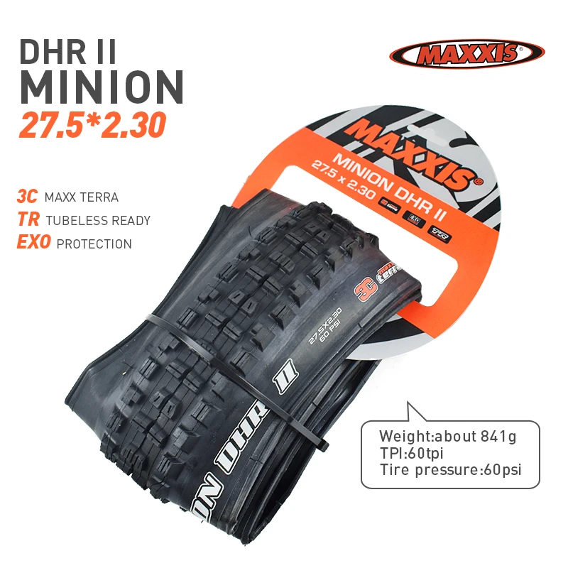 DHR 27.5x 2.3 3C MAXXIS Высокая роликовая велосипедная шина 26 27,5 бескамерная готовая TR 26*2,4 27,5*2,4 2,5 шины для горного велосипеда Складные шины MINION DHF DHR - Цвет: DHR 27.5x 2.3 3C