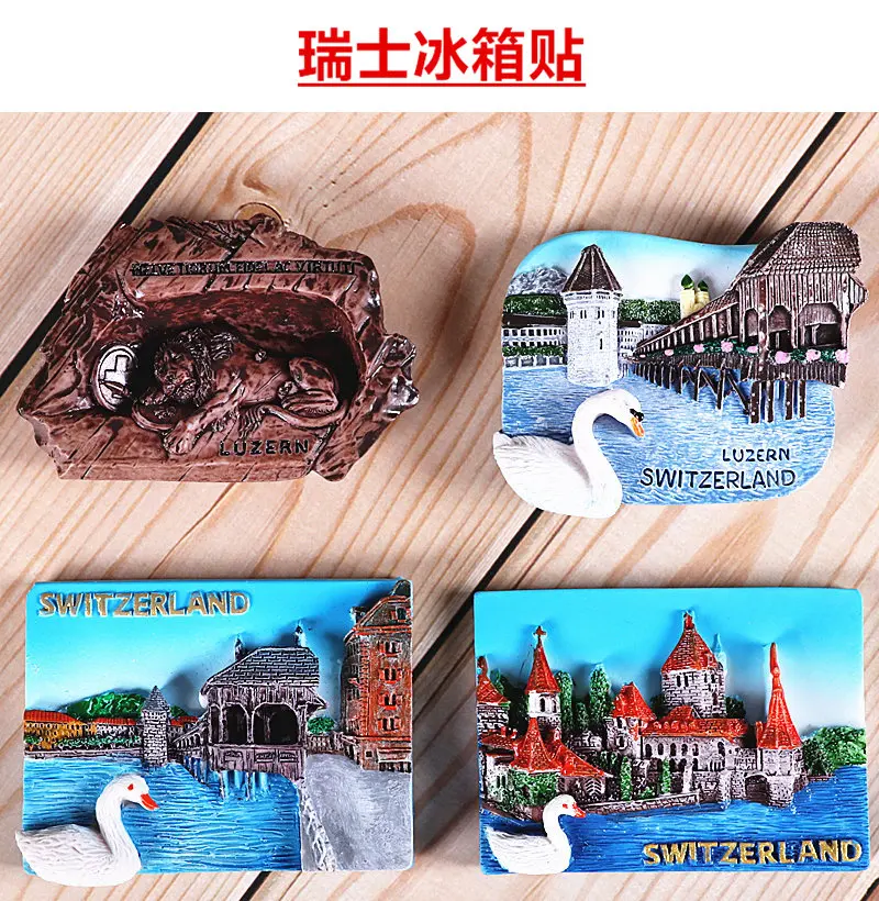 Magnetic refrigerator magnets Italy Switzerland Chile Austria European countries Tourist attractions souvenir Home decoration