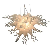 modern white glass chandelier hand blown murano led pendant lighting for hotel home art decor