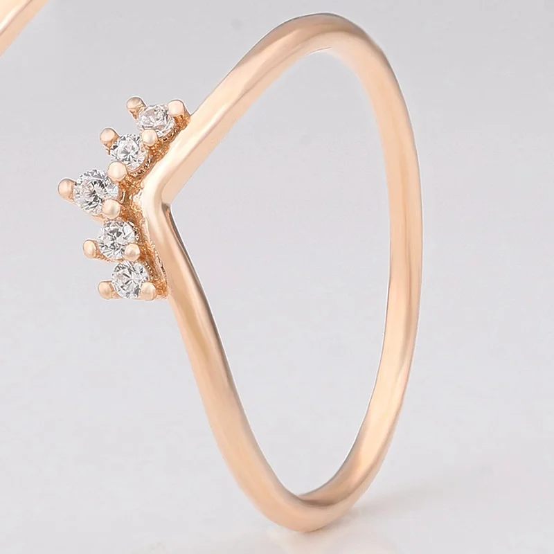 

Original 925 Sterling Silver Pan Ring Rose Gold Arc Ring For Women Wedding Party Gift Fashion Jewelry