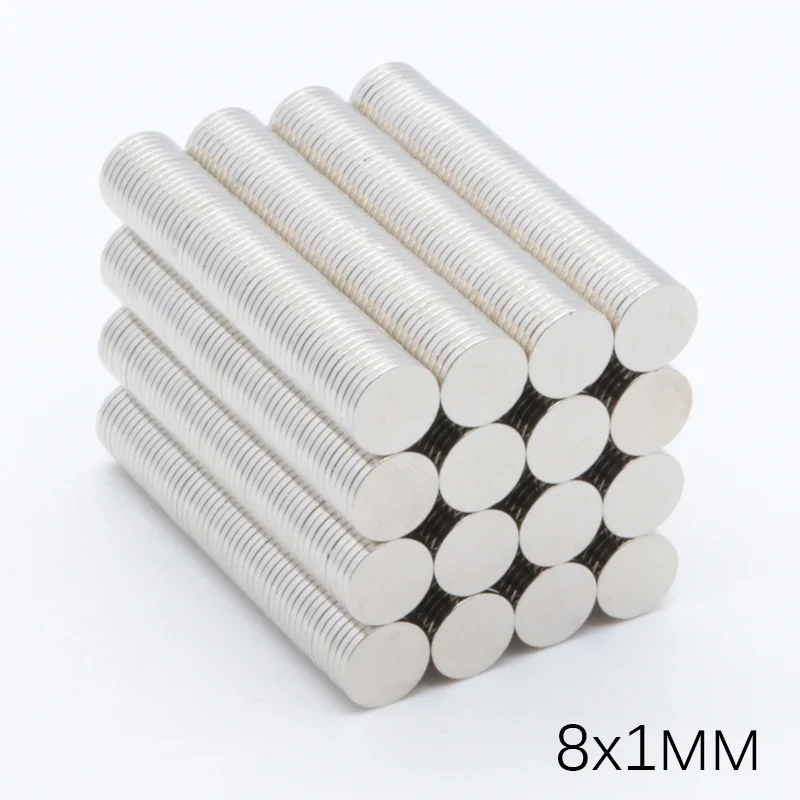 

500pcs 8x1mm NdFeB Powerful Super Strong Rare Earth Neodymium Disc Magnets N35 Small Round permanent Magnet Dia 8mm x 1mm