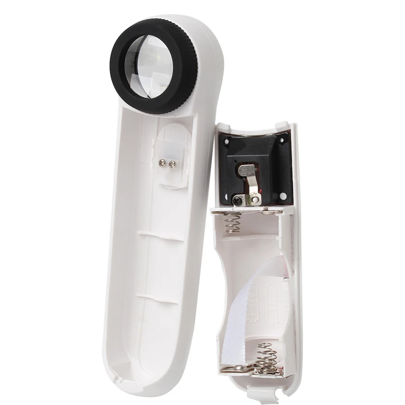 

40X Handheld 2 LED Light Magnifier Reading Magnifying Glass Lens Jewelry Loupe HX6C