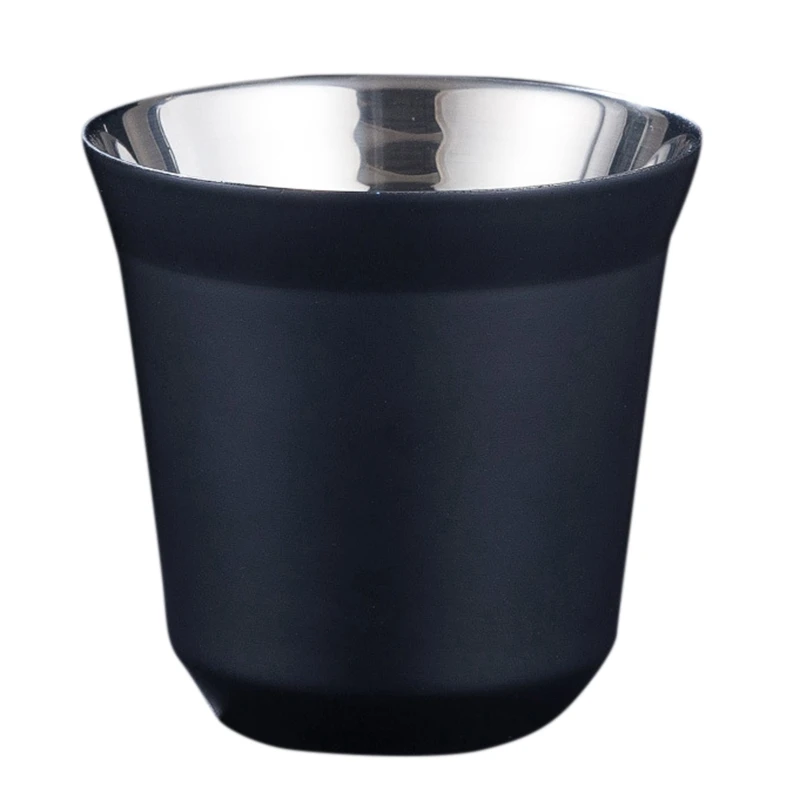 

New 80Ml Double Wall Stainless Steel Espresso Cup Insulation For Nespresso Pixie Coffee Cup Capsule Shape Coffee Mugs