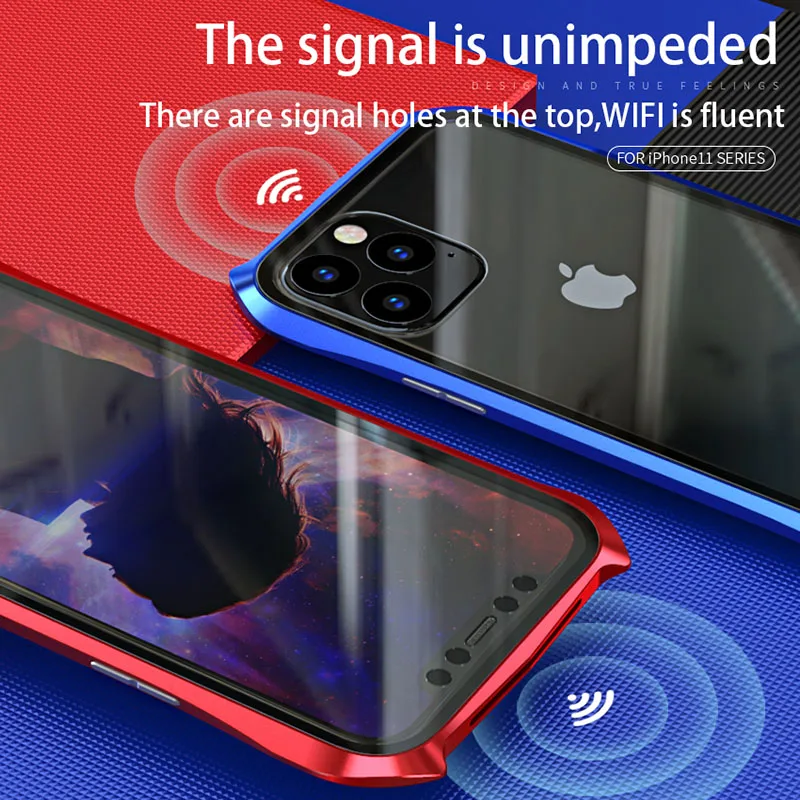 Двухсторонняя для стекла чехол на магните iphone 11 Pro MAX 2019 корпус металлический