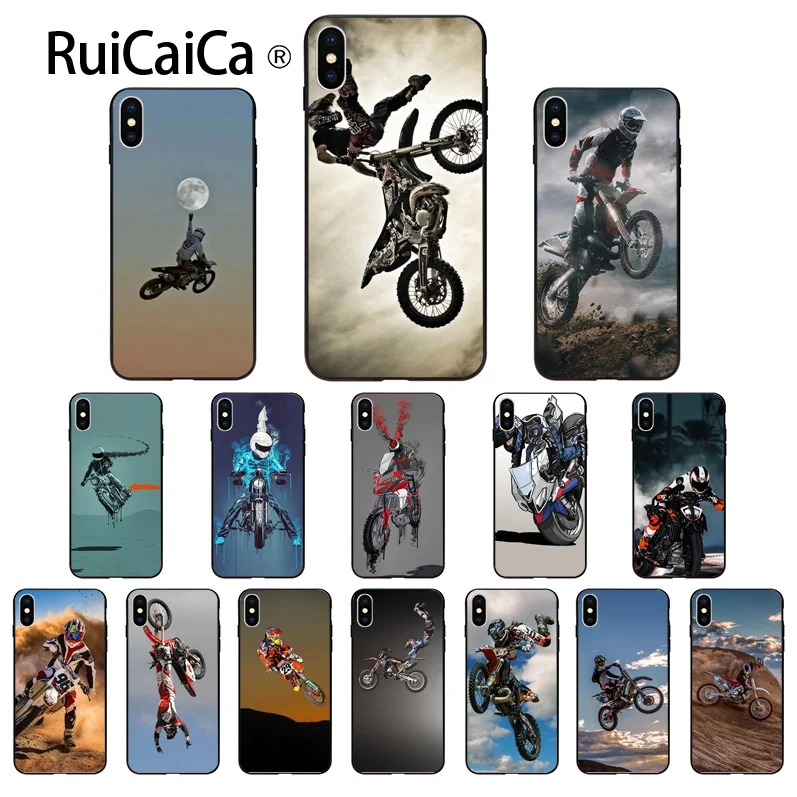 Ruicaica moto Cross rcycle спортивный ТПУ Мягкий силиконовый чехол для телефона iPhone 5 5Sx 6 7 7plus
