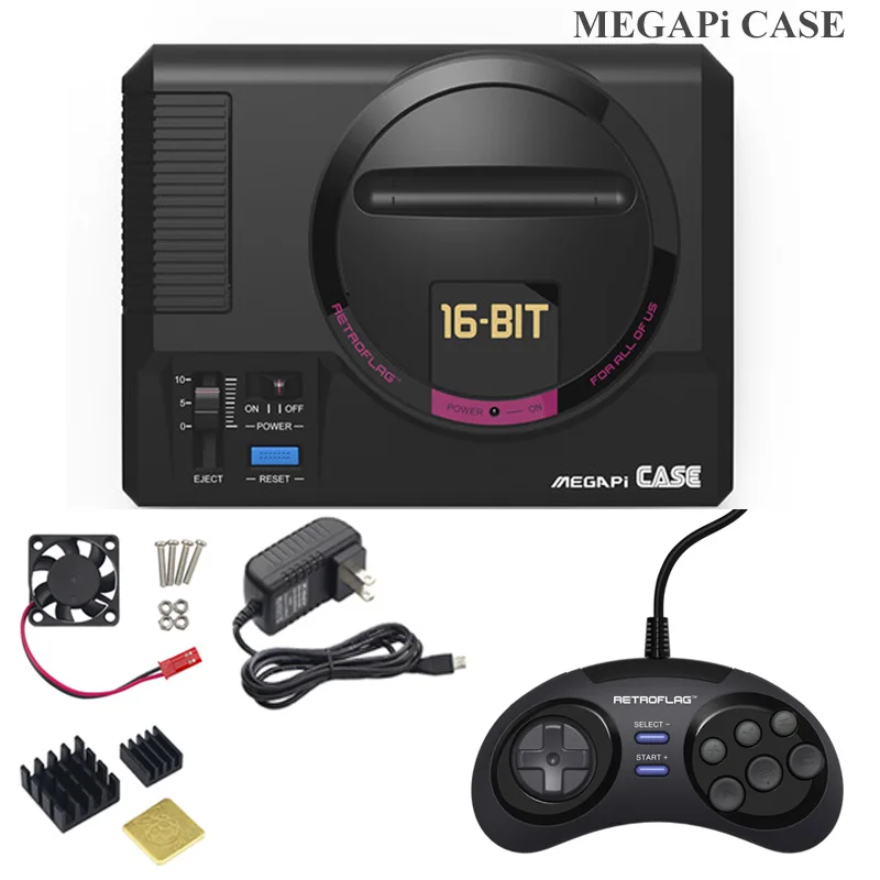 Retroflag MEGAPi CASE-M с классическим usb-контроллером-M+ Fan+ теплоотвод+ 5V 3A power для Raspberry Pi 3 B Plus(3B+)/3B/2B - Цвет: Kit 3