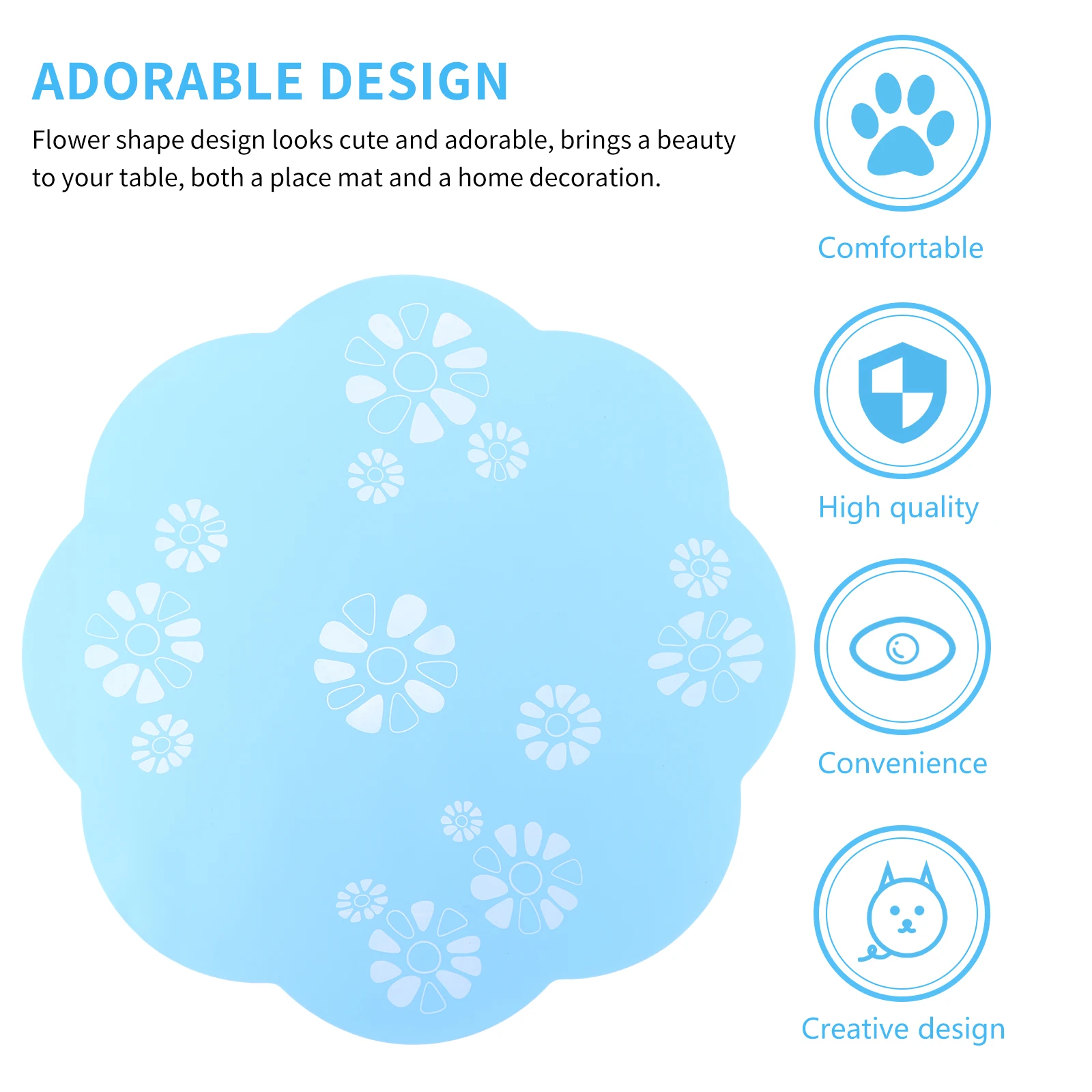 Pet Placemat Cat Dog Large Floral Anti Slip Waterer Pad Silicone Water Dispenser Fountain Feeder Mats Feeding Accessories |