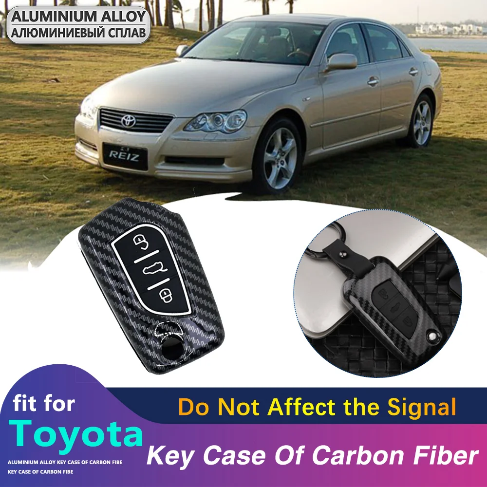 ABS чехол для ключей из углеродного волокна Toyota Corolla Camry Mark X Button Start складной 3