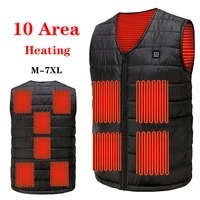 10 area heating vest menwomen casual v neck usb heated vest smart control temperature heating jacket cotton coat winter hunting