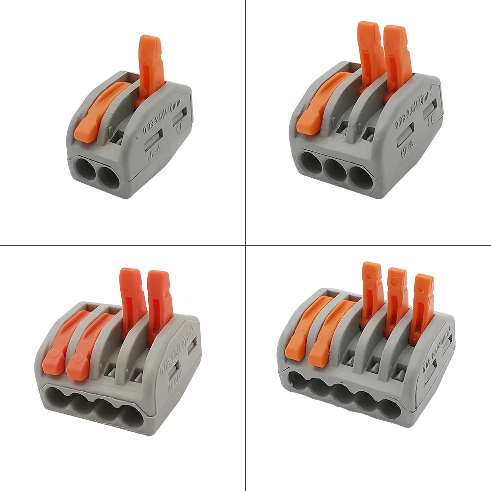 

10Pcs Universal Cable wire Connector Type 222-412 413 414 415 Fast Compact Push in Wiring Terminal Block PCT-212 213 214 215