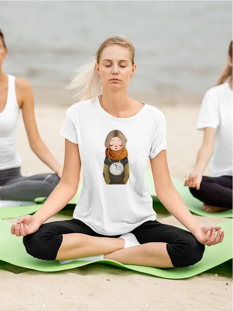 

Brazil Soft Girl Top Women's T-Shirts Oversize T Shirt Hipster Short Sleeve Elegant Crewneck Casual Summer Top White Edgy