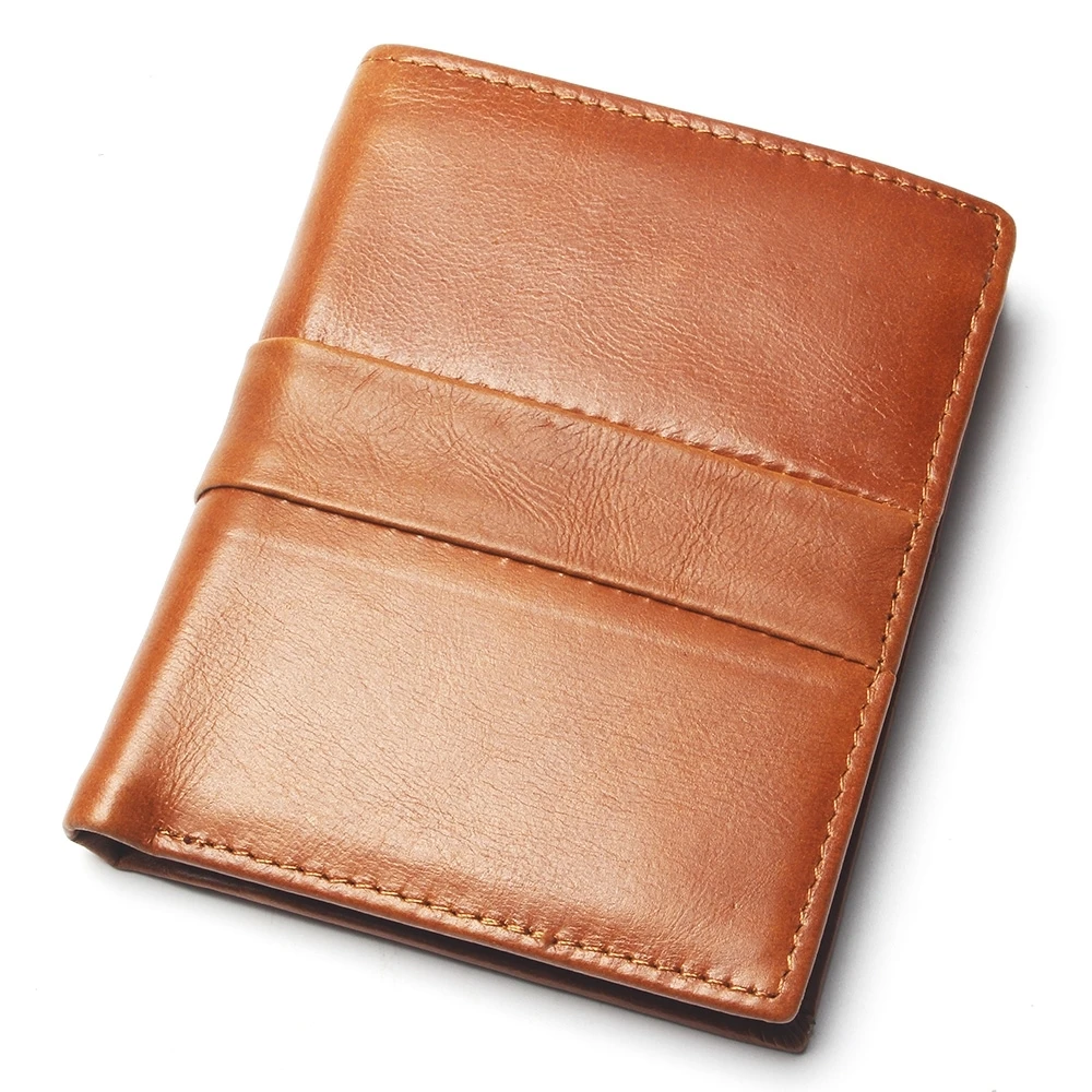 Мужской модный кошелек средней строчки из натуральной кожи мужской тонкий с