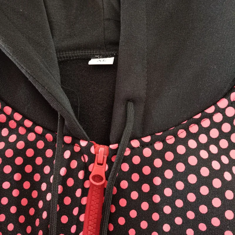 

High Street Brand Plus Velvet Print Polka Dot Men's zipper Hoodie Outdoor Street Sports Running Training Hip hop Sweatshirt