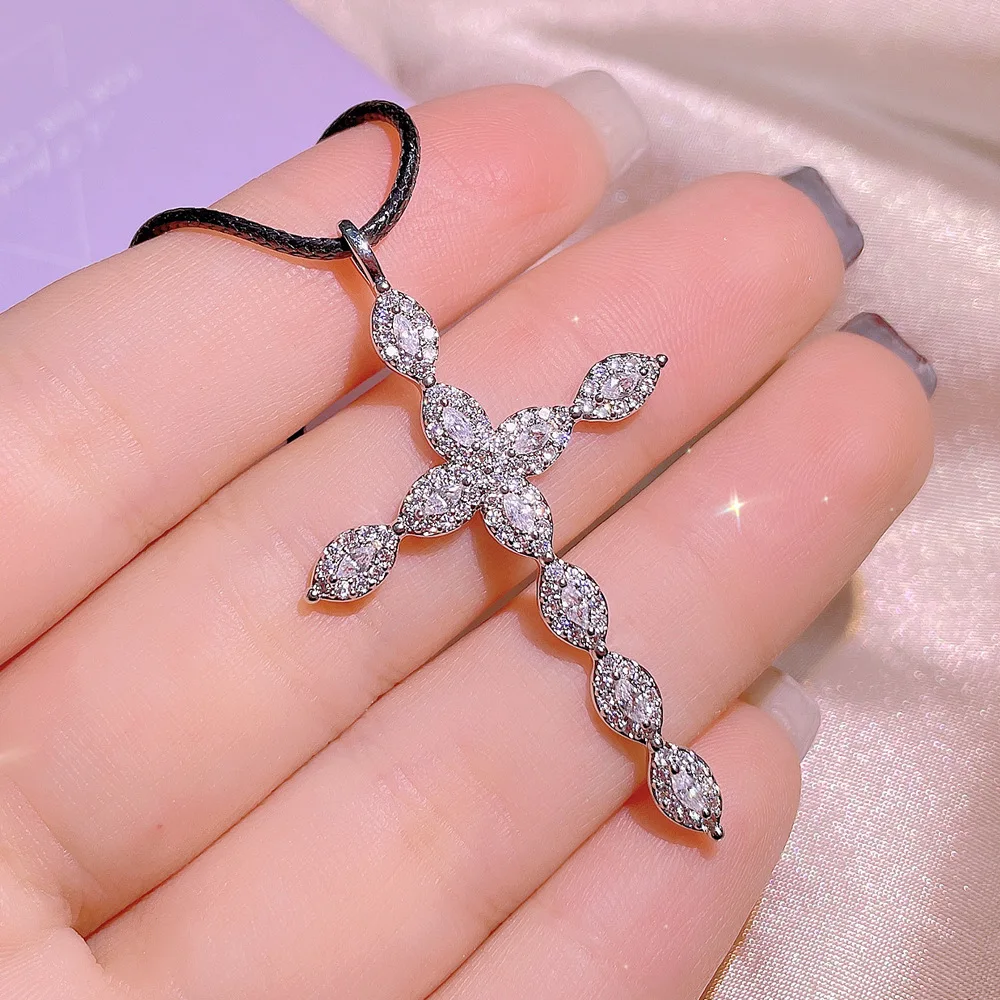

2022 Fashion Cross Heart Punk Butterfly Pearl S925 Sterling Silver Necklace Pendant for Women Christmas Party Gift Jewellery