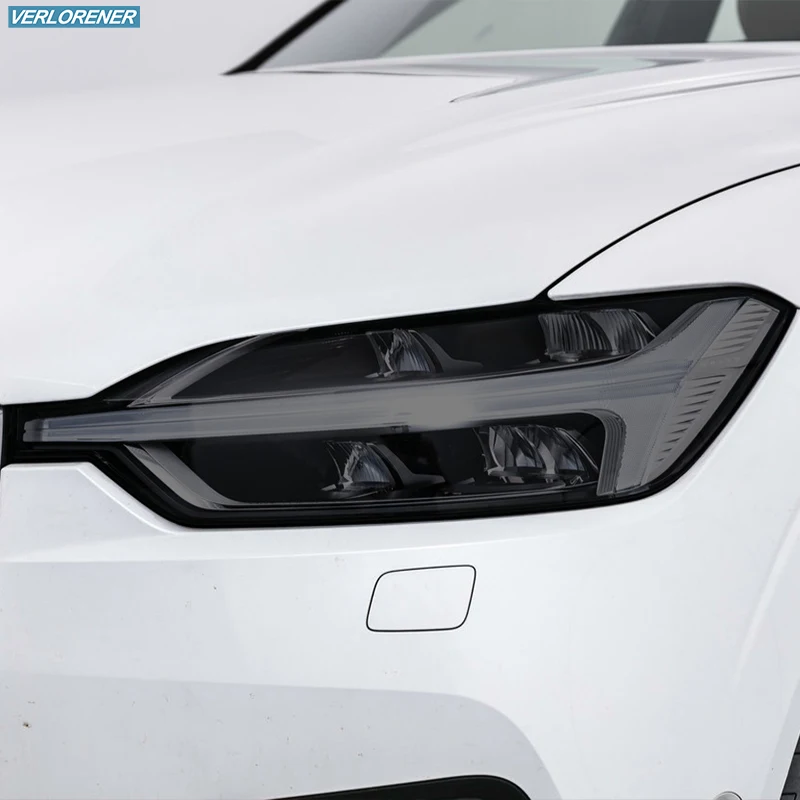 2 Pcs Car Headlight Protective Film Smoked Black Tint Wrap Vinyl Transparent TPU Sticker For Volvo XC60 2017 2018 2019 2020 2021 2 Pcs Car Headlight Protective Film Smoked Black Tint Wrap Vinyl Transparent TPU Sticker For Volvo XC60 2017 2018 2019 2020 2021