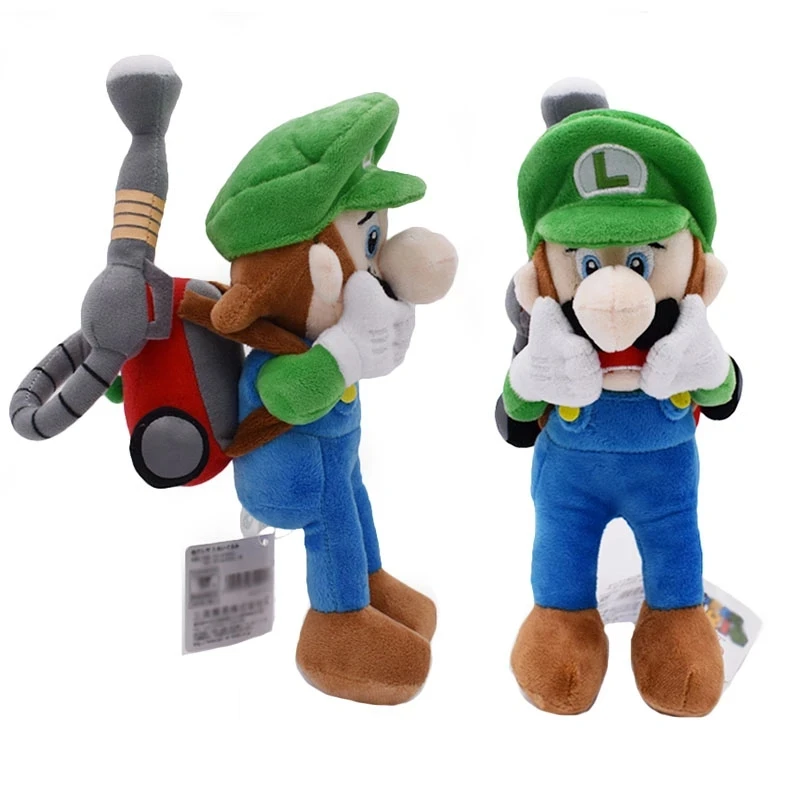Juguetes de peluche de Super Maris Luigi para ni&ntilde;os, juguetes de felpa de 28cm, de Horror Luigi con etiqueta, mansi&oacute;n 2, Luigi, regalo de Navidad-0