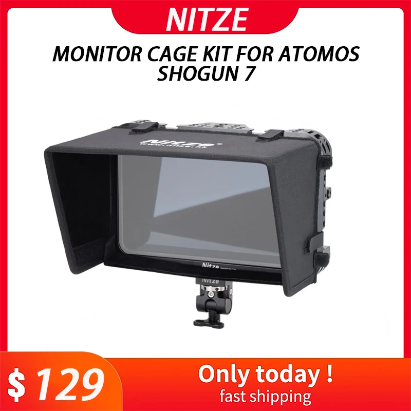 

Nitze Monitor Cage Kit for Atomos SHOGUN 7 with PE14 HDMI Cable Clamp, Sunhood,Shoulder Strap,Monitor Holder Mount free shipping