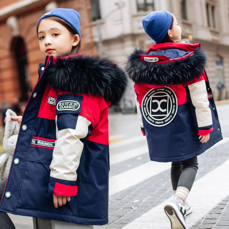 Chaqueta de plum&oacute;n de pato para ni&ntilde;o y ni&ntilde;a, abrigo grueso de invierno, Parka, traje de nieve, 5-14 a&ntilde;os-0