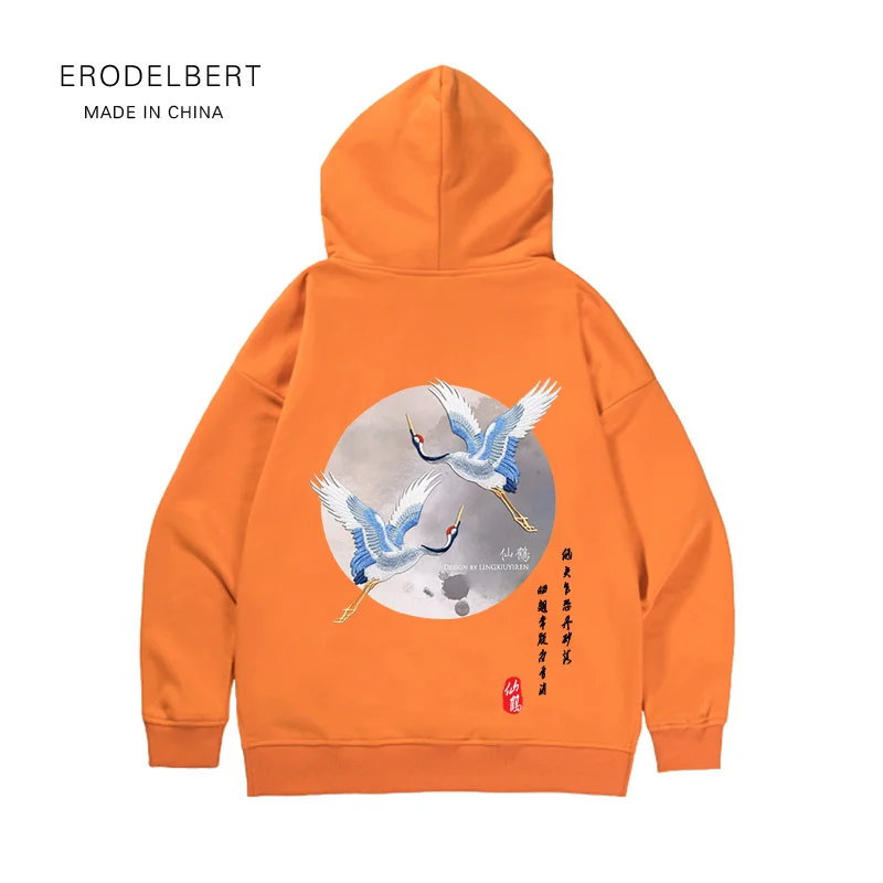 Китайский стиль Красная корона китайские персонажи худи для мужчин/женщин осень