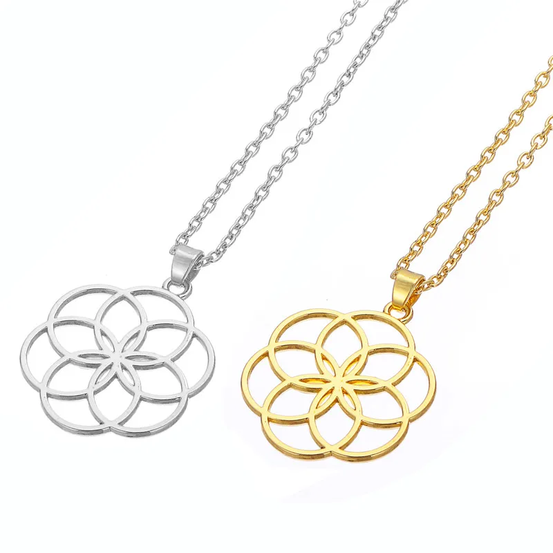 Ожерелье цепочка Skyrim с изображением семени и цветка жизни колье священной