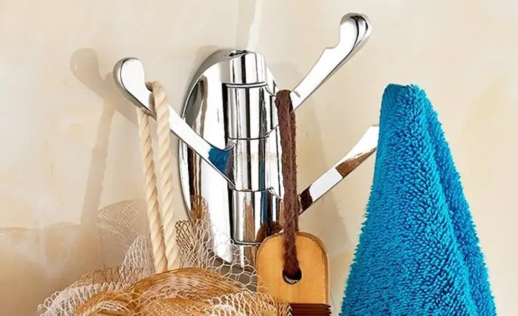 Цинковый сплав вращаются Крючки-вешалки три яруса настенный Ванная комната