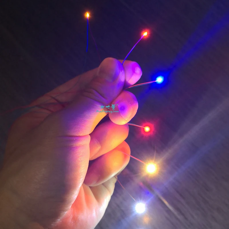 Предварительно проводной 3V #0402 SMD светодиодный красный 30 см провода