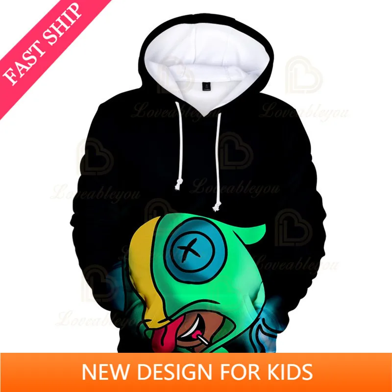

Browlers Sudaderas GENE and Star, Carl Shoot Game 3D Hoodies Sweatshirt Children Crow Kids MAX Child Tops Girls Boys Clothing