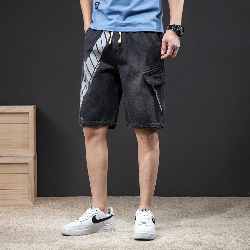 

M-8XL plus Size Youth Casual Denim Shorts Men's Cropped Pants