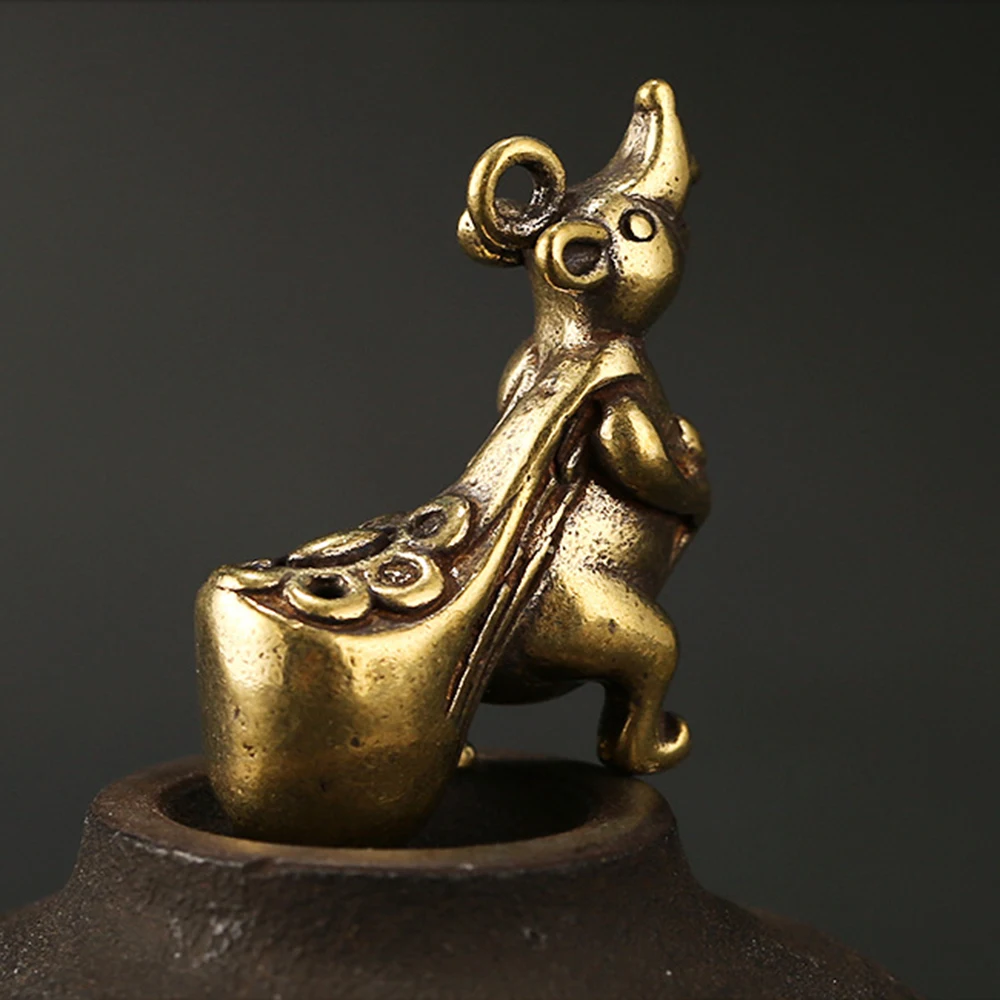 Брелок для ключей мышь кулон медная крыса форма брелок кошелек драгоценностей