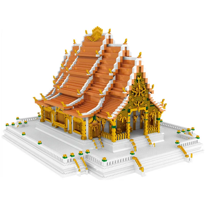 

9845 шт. + город архитектурные кубики таиландский дворец модель строительные блоки микрочастицы обучающие игрушки