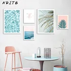 Настенный постер с изображением океана, волн, Листьев, природного ландшафта, холст, печать, скандинавский пейзаж, живопись, искусство, украшение для дома, картина
