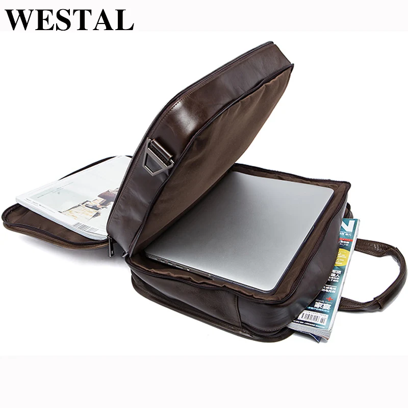 WESTAL вместительная сумка мужская натуральная кожа чемотан багажник дорожная