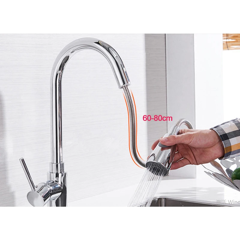 Выдвижной Смеситель для кухонной раковины вытяжной смеситель душа воды на