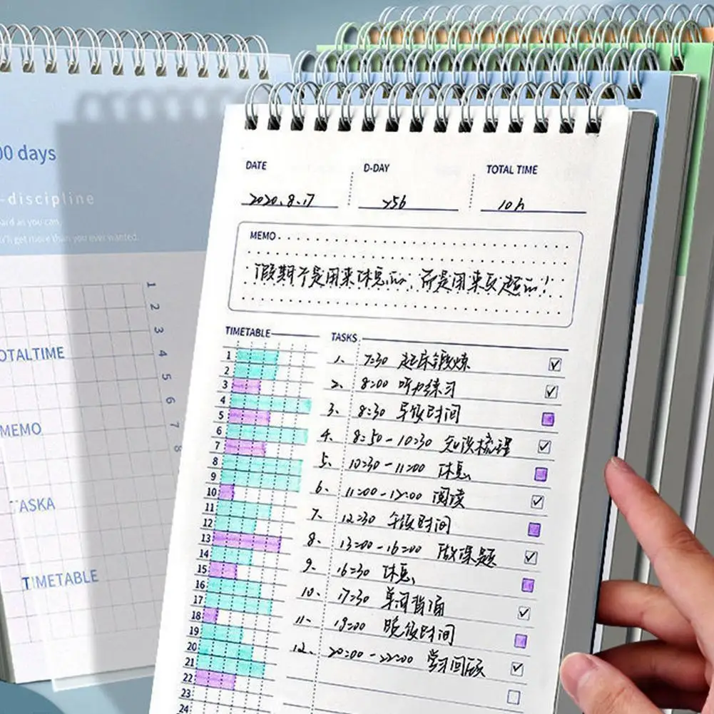 

Планировщик расписания, блокнот на 100 дней, ежедневные принадлежности, Офисная еженедельная стационарная работа, цели, привычка, школьный б...