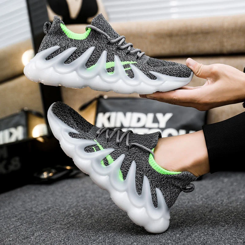 

Мужские кроссовки из сетчатого материала, мягкая подошва, дышащие, удобная повседневная обувь для бега, на осень