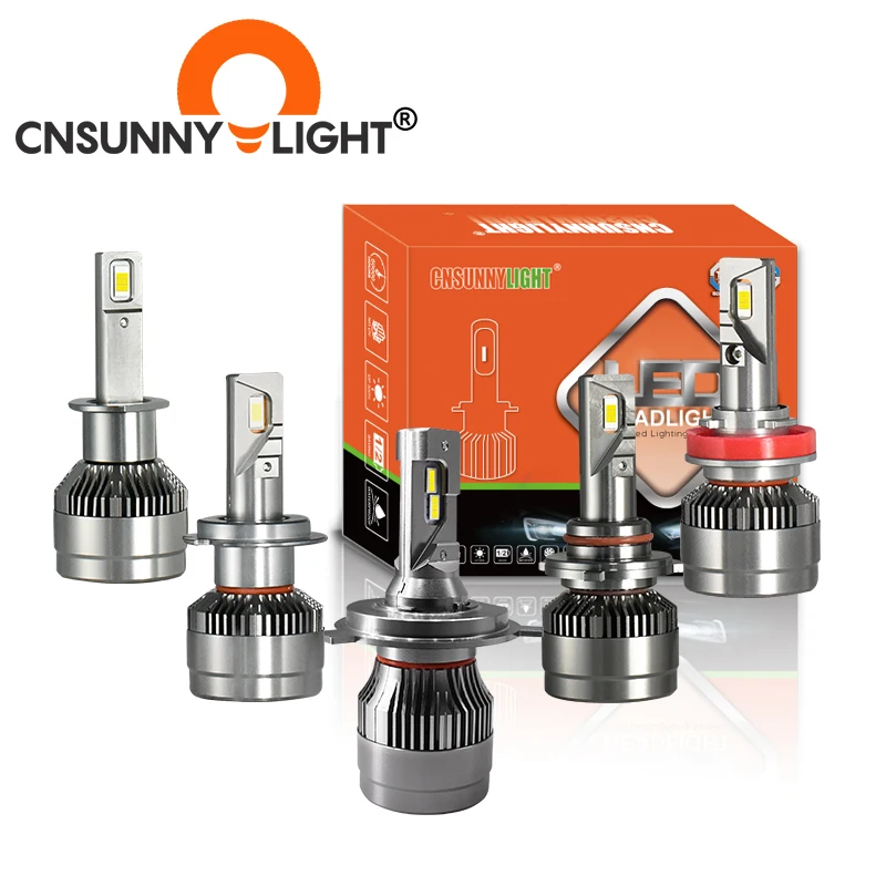 Автомобильные фары CNSUNNYLIGHT H7 светодиодный H11 H4 H1 9005 9006 9012 Canbus без ошибок 9000Lm 6000K 12 В